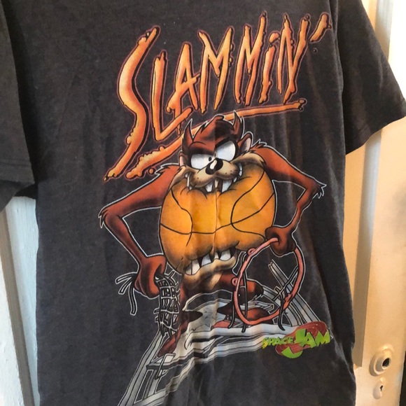 COPY - Space Jam Slammin Taz Shirt Med Gray Size Medium - Picture 1 of 7